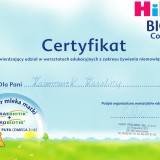 Certyfikat - żywienie niemowląt i dzieci