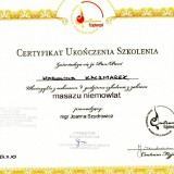 Certyfikat - masaż niemowląt